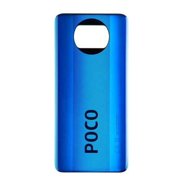 tapa trasera xiaomi poco x3 con logo sin lente azul