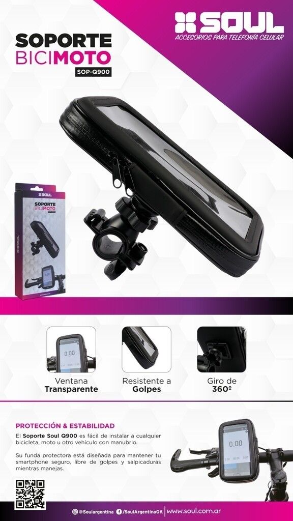 soporte bici/moto impermeab c/cierre 18x1 q900 s