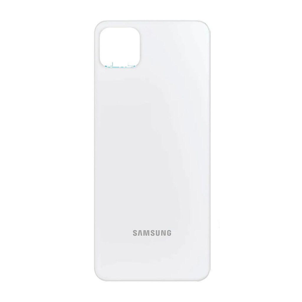 tapa trasera samsung a22 5g con logo sin lente blanco 