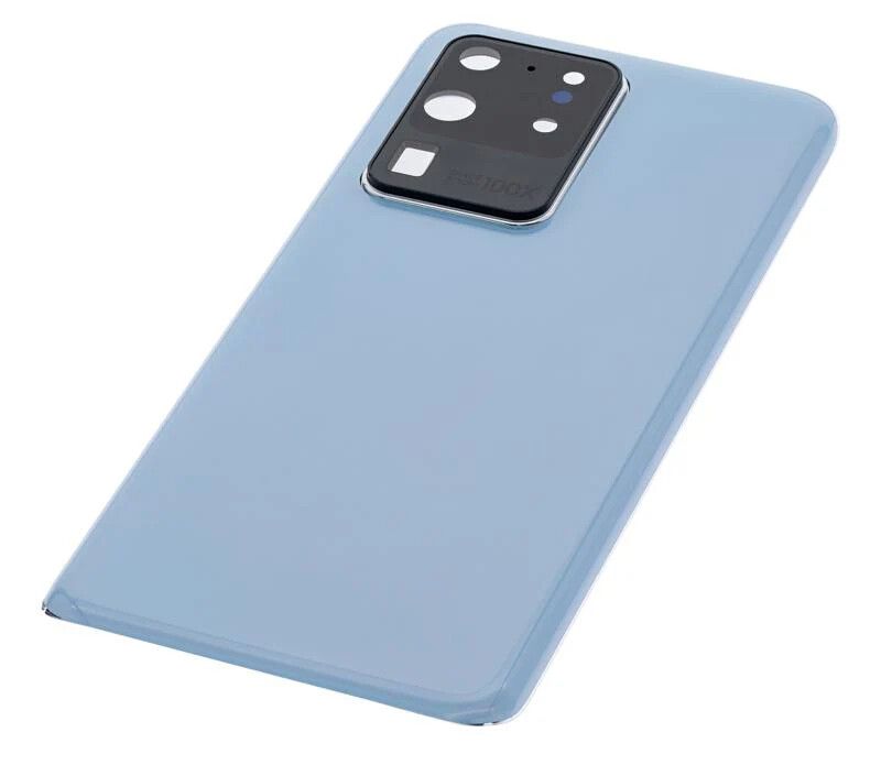 tapa trasera samsung s20 ultra con logo con lente azul 