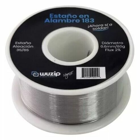 estaño en hilo rollo 80g 183° 35/65 0.6mm wuzip