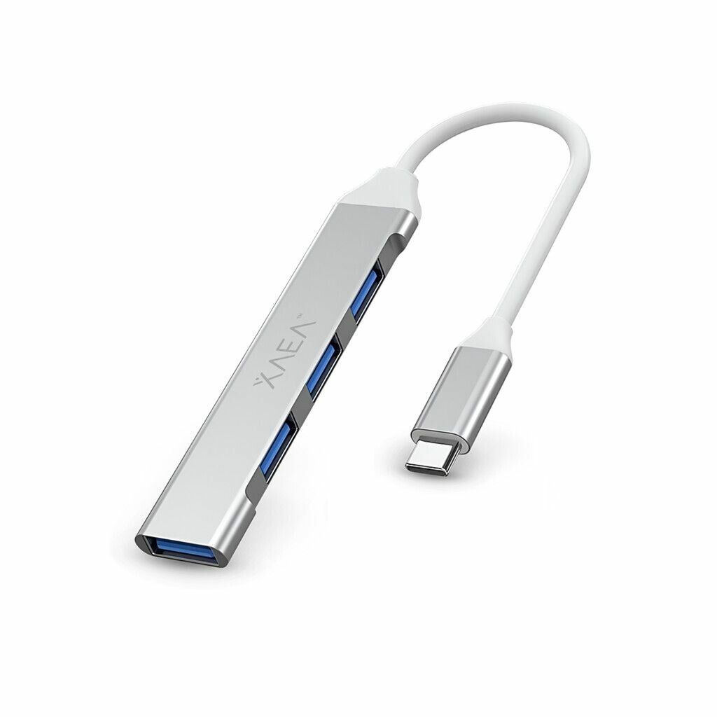 hub only 4 puertos c/cable tipo c modx 0012 plateado