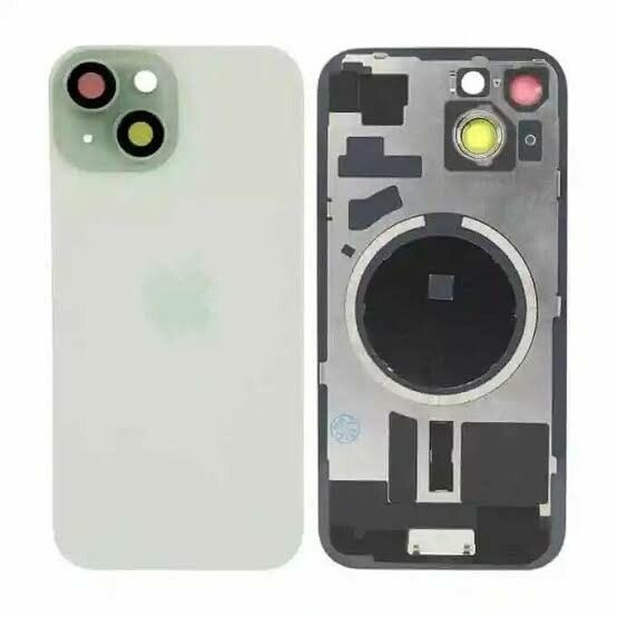 tapa trasera iphone 15 con lente y carga inalmbrica verde
