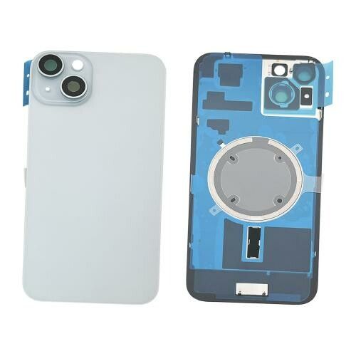 tapa trasera iphone 15 con lente y carga inalmbrica blanco