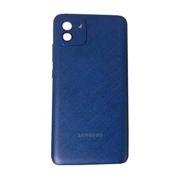 Tapa Trasera Samsung A03 - Con Logo - Con Lente Y Botonera - Azul