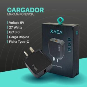CARGADOR XAEA 27 W TIPO C NEGRO