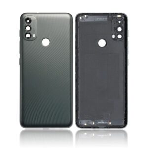 Tapa Trasera Motorola Moto E40 - Sin Logo- Con Lente y Con Botonera -  Negro 