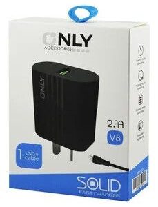 CARGADOR MICRO USB ONLY 2.1A NEGRO