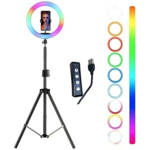 ARO DE LUZ LED RGB 10'' 26cm + TRÍPODE AITECH