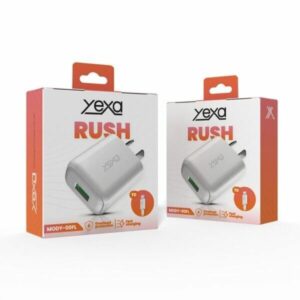 CARGADOR RUSH 4.8A 1USB + CABLE TIPO C ? YEXA ? NEGRO